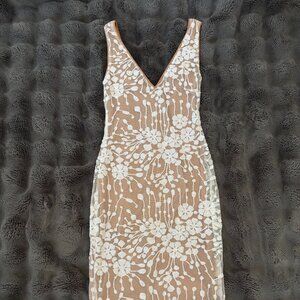Embroidered Mesh Overlay Tank Dress